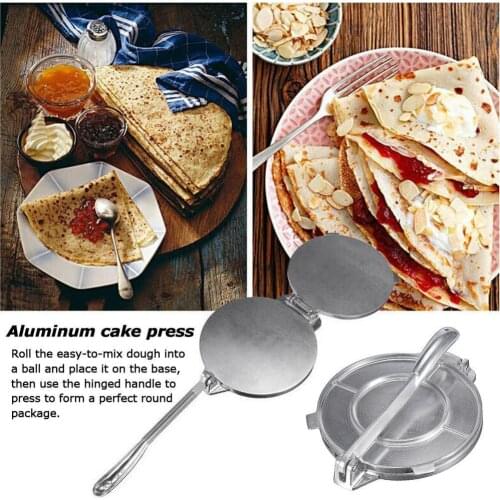 Tortilla Maker Press Heavy Aluminium Meat Press Foldable Gadgets Bakeware Kitchen Accessories Tools Pie Tools Silver color