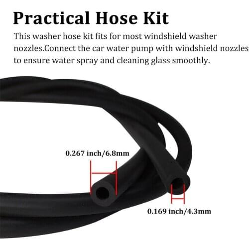 5pcs/set Auto Wiper Blade Windshield Washer Hose Pipe Rubber Black 2M Nozzles Fluid Hose Water Pipe Connectors Car Accessories