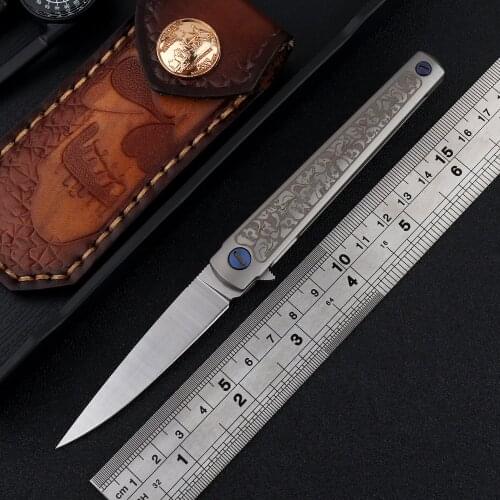 Folding knife MS3 M390 blade pocket pocket camping survival hunting knife splint titanium alloy handle tactical EDC tool knife
