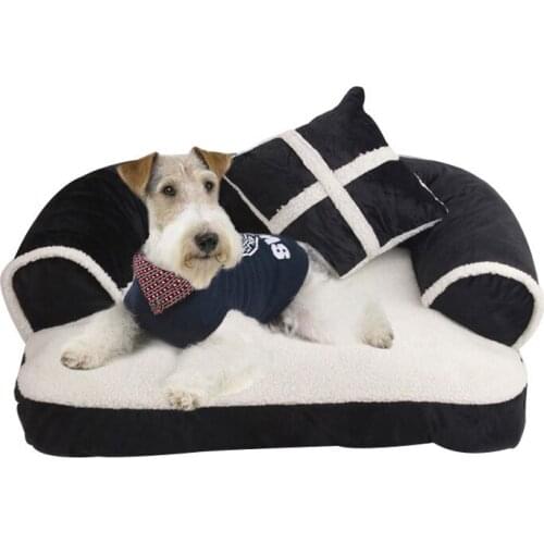 Pet Dog bed Warm comfortable winter Luxury Dog Sofa With Pillow Detachable Wash Dog bed mat