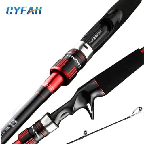 CYEAH Casting Lure Rod 1.98m 2.1m Carbon Spinning Rod M Power 4 Section Baitcasting Fishing Rod Easy To Carry Travel Pole