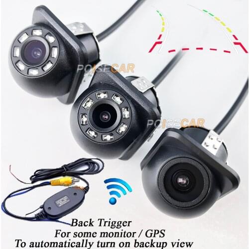 Wirelss With Trigger Lines For Car Rear View Camera Moving Auto Parking line CCD Video 8 LED Infrared Night Vision For Any Car