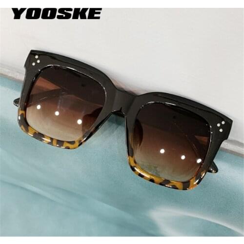 YOOSKE Vintage Square Sunglasses Women Brand Designer Oversized Gradientun Glasses Luxury Big Frame Eyewear Sunglass for Ladies