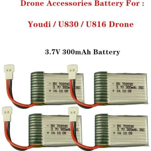 Youdi / U830 / U816 Drone battery Accessories 3.7V 300mAH lithium Battery for Youdi / U830 / U816 Drone Quadcopter