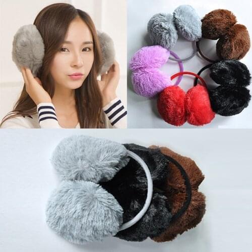 Women Earmuffs Fur Solid Color Ladies Fluffy Earwarmers Autumn Winter Warm Comfortable Unisex Fur Headphones Casque Antibruit