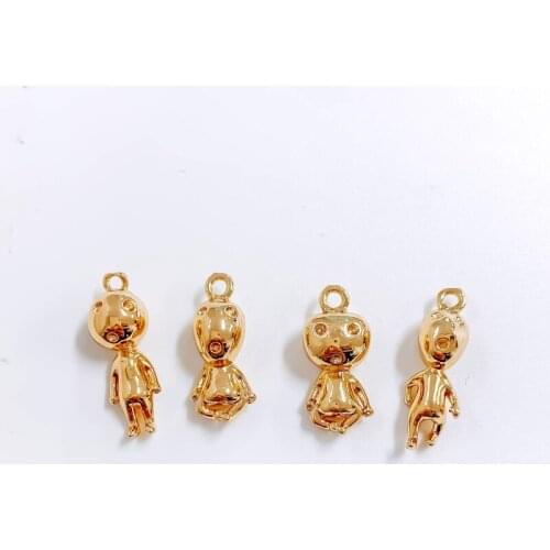Gold Color Plated Metal Human Charms Earring Accessories Diy Jewlery Making Eardrop Accessories Pendant Necklace Components 6pcs