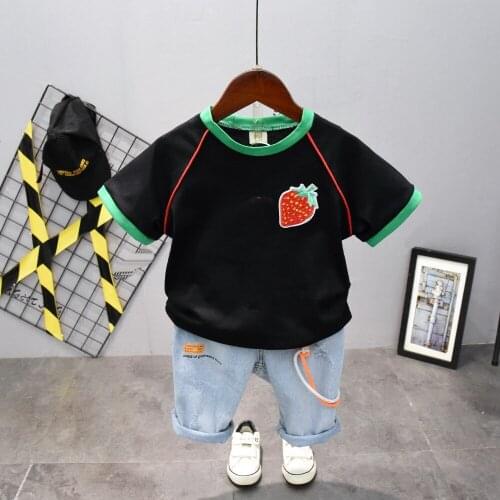 Boys Clothing Set Baby Boy Clothes New Summer Kids Clothing Sets Stripe Cartoon T-Shirt + Pants 2Pcs Boys Suit 2-7years