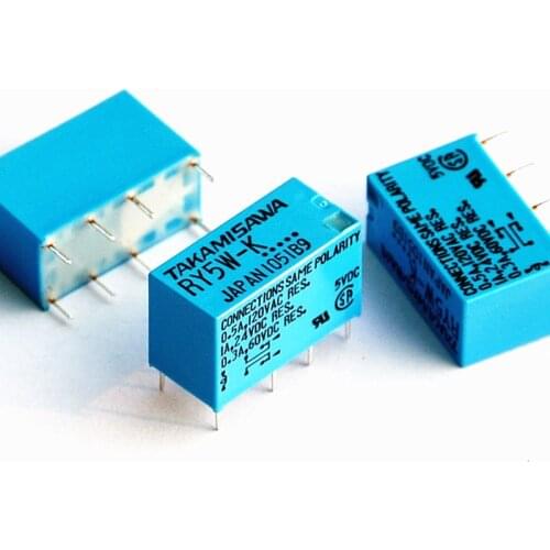 20 pcs/lot ) TAKAMISAWA RY5W-K 5V DPDT Signal Relay, For Audio