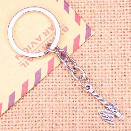 20pcs New Fashion Keychain 27x10mm ax tomahawk Pendants DIY Men Jewelry Car Key Chain Ring Holder Souvenir For Gift