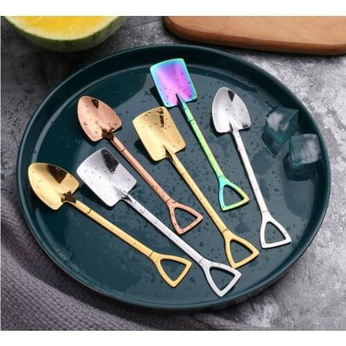 2020 fashion coffee spoon ice cream dessert spoon retro cute round head spoon kitchen gadget decoration kitchen bar utensils