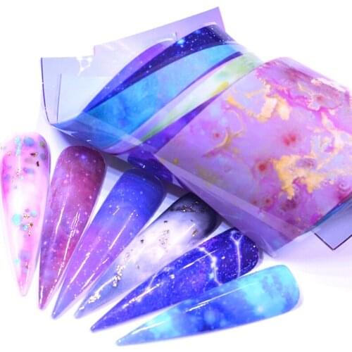 2021 Flower/Rose Metallic Foil For Nail Slider Holographic Transfer Wrap Sticker Adhesive Starry Manicure Decor Nail Foil Set
