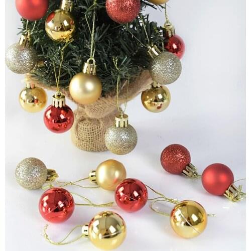 24pcs Christmas Ball Bauble Decorations Xmas Tree Ornament Hanging Ball Toys Decor for Home New Year Navidad Party Supplies