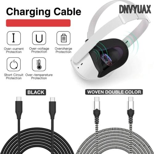 3 Meter Data Line Charging Cable For -Oculus Quest 2 VR Headset USB 3.1 High Speed Type C Data Transfer Type-C Cable VR