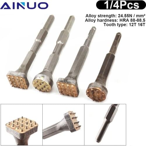 Alloy Point Groove Gouge Flat Round Electric Flower Hammer Drill Bit Stone Slab Bridge Wall Cement Pavement Chisel