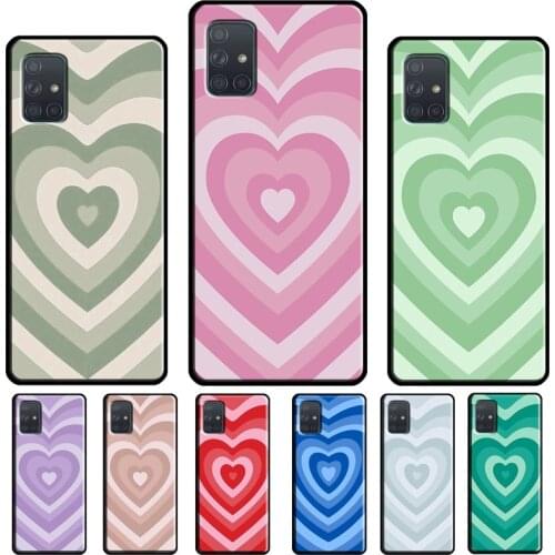 Latte Love Brown Heart Aesthetic Phone Case For Samsung Galaxy A52 A12 A32 A72 A20e A21S A20S A50 A70 A11 A31 A41 A51 A71