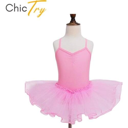 ChicTry Girls Spaghetti Straps Professional Ballet Tutu Dress Children Dance Ballet Leotard Kids Stage Performance Dance Costume