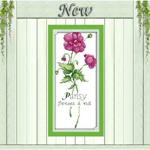 Pansy flower love home decor painting counted print on canvas DMC 14CT 11CT chinese Cross Stitch Needlework Sets Embroidery kits