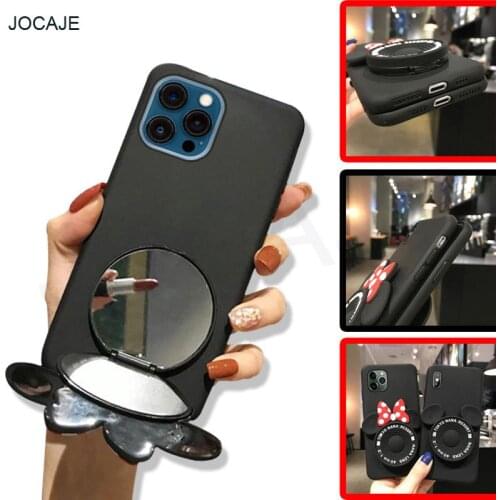 For Iphone 13 12 Pro Max 11 SE 2020 Cute Cartoons Makeup Mirror Phone Case For XS MAX 7 8 Plus 12 mini 6 6s Soft Silicone Cover