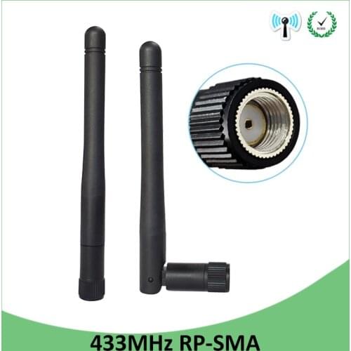 2pcs 433MHz antenna 3dbi RP-SMA Connector 433 mhz antena rubber antenne for wireless watermeter Gasmeter Lorawan Emeter