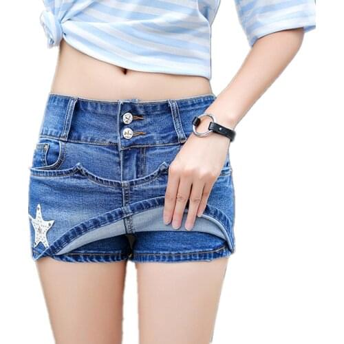Summer Womens Casual Slim Jeans Shorts Casual Denim Skirt Shorts Large Size Skinny Sexy Summer Jeans Short
