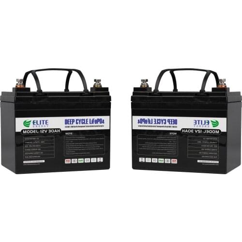 Elite Lifepo4 Deep Cycle Li Ion Battery Pack Solar Lithium Battery 12V 30Ah With LCD Display
