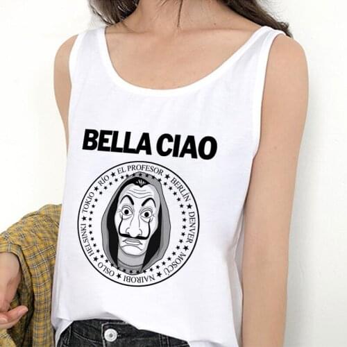 Summer Women Vest Tank Tops Money Heist The House Paper La Casa De Papel Streetwear Print Harajuku Casual Sleeveless T Shirt
