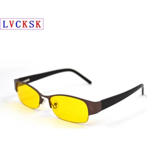 Fashion Rectangle Semi Rim Night Vision Glasses For Women Men Yellow Lens Eyeglasses for Driving Spectacles Metal Frame L3
