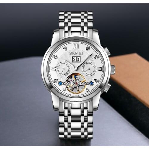 Top Luxury Skeleton Tourbillon Automatic Mechanical Watches Men SKMEI Brand Fashion Hollow Dial Luminous Waterproof Wristwatches