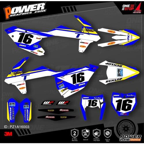 PowerZone Custom Team Graphics Backgrounds Decals 3M Stickers Kit For KTM SX SXF MX 16-18 EXC XCW Enduro 17-19 125 to 500cc 03