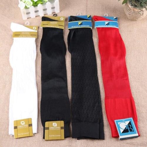 Plaid Pattern Socks For Business Men Sexy Transparent Mesh Over Knee High Tube Socks Male Ultra-thin Elastic Silky Stockings Men