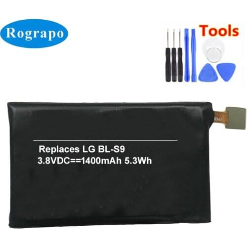 New Battery For LG BL-S9 Accumulator 3.8V 1400mAh Full Replacement Batterie +tools