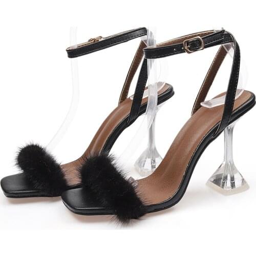 Newly Arrived Women Sandals Fur Heels Summer Shoes Extreme High Heels Woman Pumps Gladiator Stiletto Sandals Shoes Women Size 46