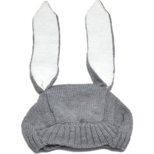 Autumn Winter Toddler Infant Knitted Baby Hat Adorable Soft Rabbit Long Ear Rabbit Hat Baby Bunny Beanie Cap Photo Props
