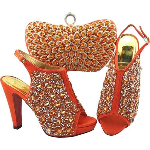 African Popular Women Shoes And Bag Set Italian Newest Design Italian shoes and bag to match Wedding
