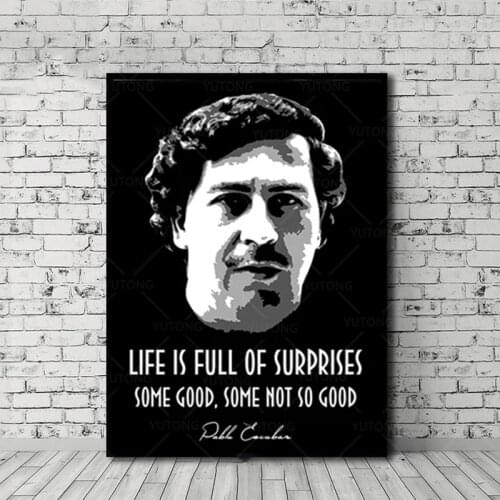 Poster Prints Pablo Emilio Escobar Poster Canvas Oil Painting Art Wall Pictures Living Room Home Decor Frame