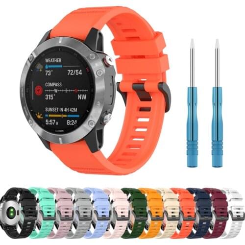 22mm Wrist Strap For Garmin Fenix 6/6 Pro 5/5 Plus Forerunner 935 945/Approach S60 S50 Quick Release Printed Silicone Watch Band