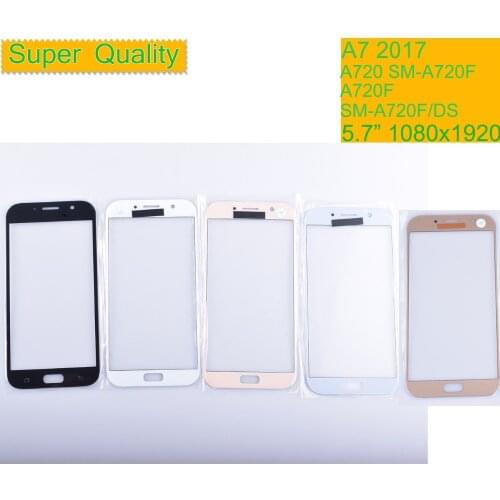 10Pcs/lot For Samsung Galaxy A7 2017 A720 A720F SM-A720F Touch Screen Front Glass Panel TouchScreen Outer LCD Glass Lens