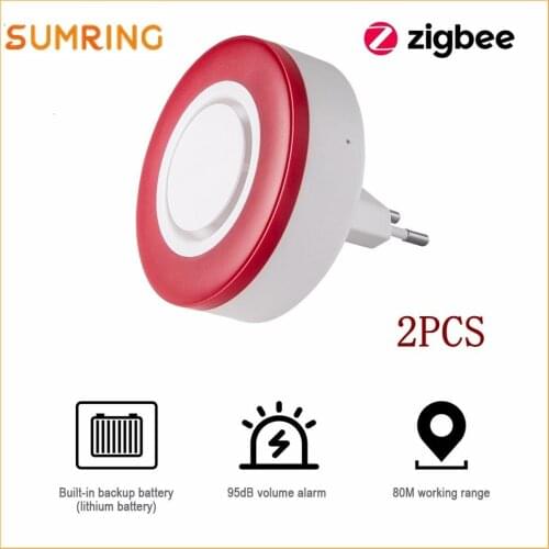 Siren Alarm Zigbee 3.0 Wireless Indoor Fire Strobe flash Smart Home big sounds to threaten thief Siren 1.2