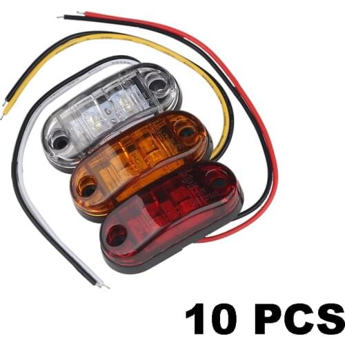 Urbanroad 10pc 12V 24V LED Amber Red White Side Led Marker Trailer Lights Led marker lights for trucks Marker light