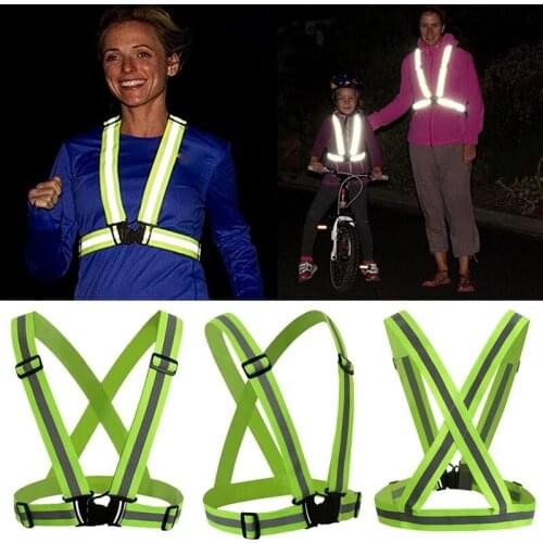 Motorcycle Parts Reflective Safety Cloth Belt Fluorescent Green Hot Stickers Reflective Elastic Band Webbing Night Riding Safety