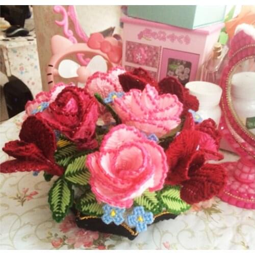 Three-dimensional embroidery 5D cross stitch new living room study non-printing painting thick wool embroidery craft peony flowe