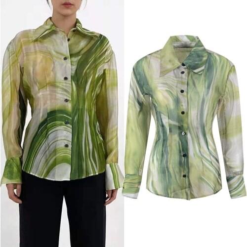 TUNJUEFS Green Blouses