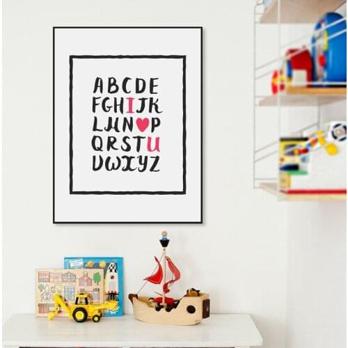 Creative Alphabet Baby Room Canvas Art Print Painting Poster Baby Love Cute Nursery Wall Decoration