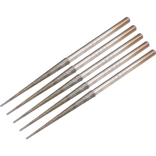 Uxcell Mini Diamond Burrs Drill Bits for Rotary Tool 2.35mm Shank 2.6mm Conial to jade ceramic glass wood stone Conial 5Pcs