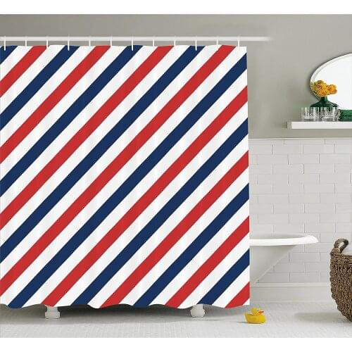 Harbour Stripe Shower Curtain Vintage Barber Pole Helix of Colored Stripes Medieval Contrast Bath Curtains For Bathroom Bathtub
