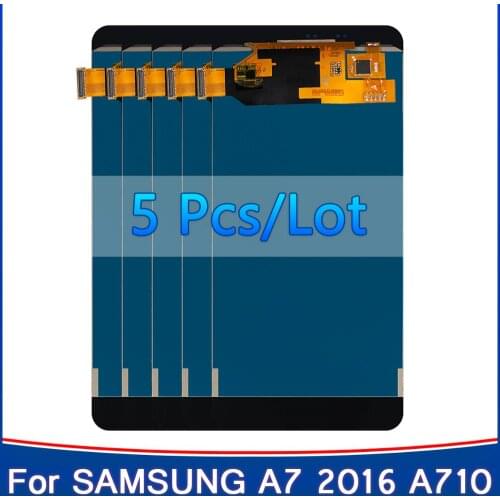 5 pcs/lot NEW For Samsung Galaxy A7 2016 A710 A710F A710M A710Y A7100 LCD Display Touch Screen Digitizer Assembly replacement