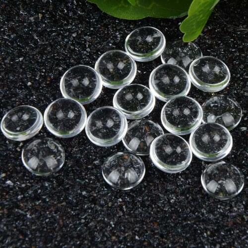 100pcs/lot 10mm Handmade Round Flat Back Transparent Clear Glass Cabochons Supplies For DIY Accessories Jewelry