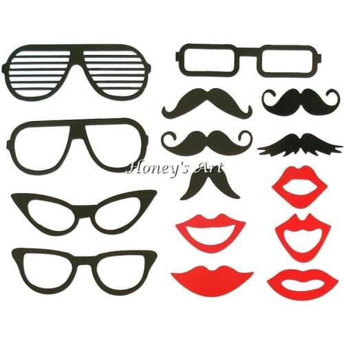 15pcs DIY Party Fun Masks Photo Booth Props Fun Mustache Lips Eye Glasses On A Stick Accessory Wedding Shows Birthday