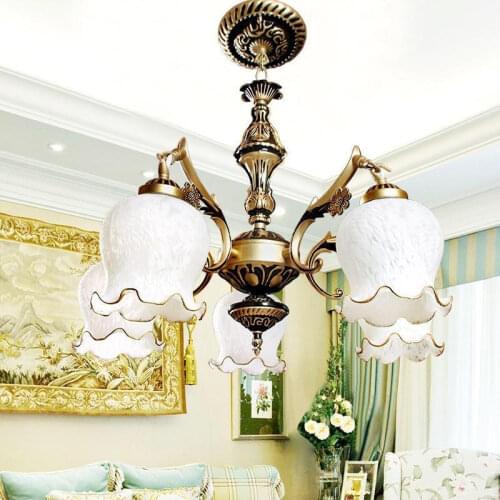 2021 New Arrival Modern LED Chandeliers With White&BRONZE Glass Lampshades For Living Room Nordic Ceiling Mounted Bedroom Lustre