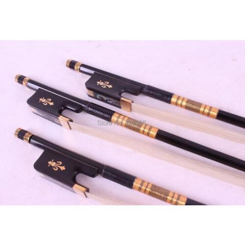 3 pcs 4/4 Cello Bow black Carbon fiber Round Stick Ebony fro g High Quality New #DT-046